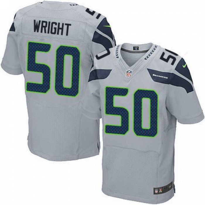 Men's Seattle Seahawks #50 K. J. Wright Gray Alternate NFL Nike Elite Jersey