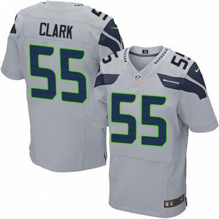 Men's Seattle Seahawks #55 Frank Clark Gray Alternate NFL Nike Elite Jersey