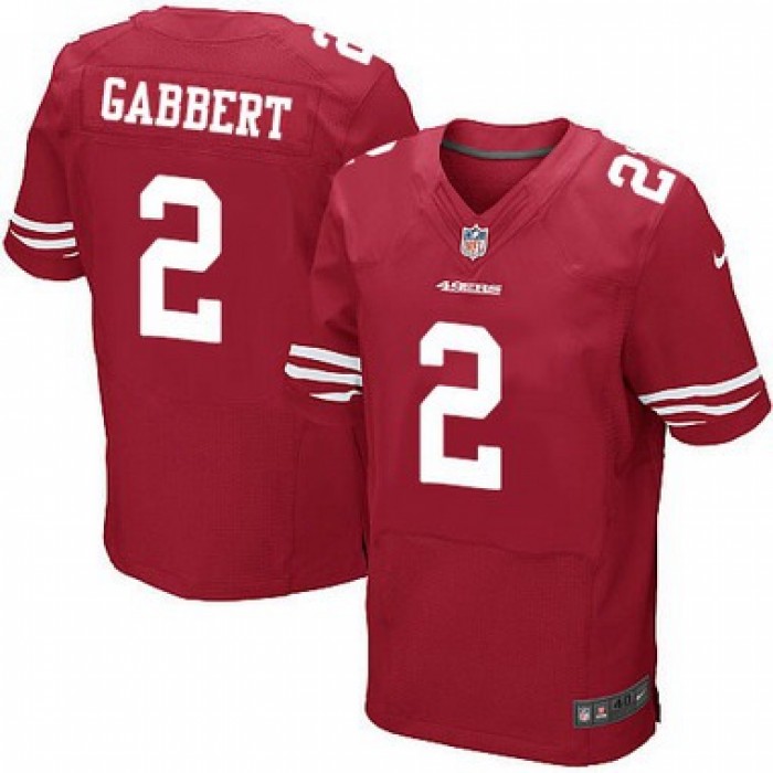 Men's San Francisco 49ers #2 Blaine Gabbert Scarlet Red Team Color NFL Nike Elite Jersey