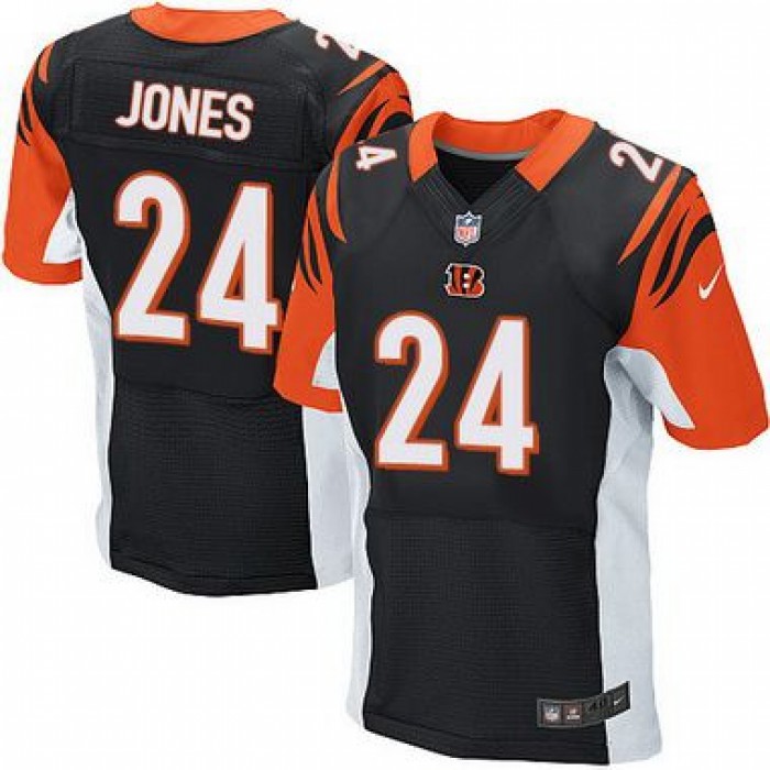 Men's Cincinnati Bengals #24 Adam Jones Black Team Color NFL Nike Elite Jersey