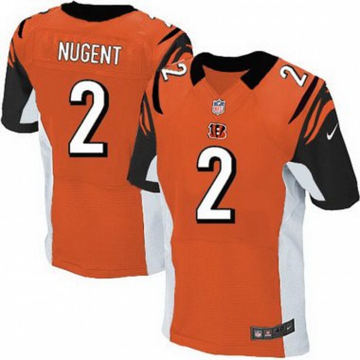 Men's Cincinnati Bengals #2 Mike Nugent Orange Alternate NFL Nike Elite Jersey