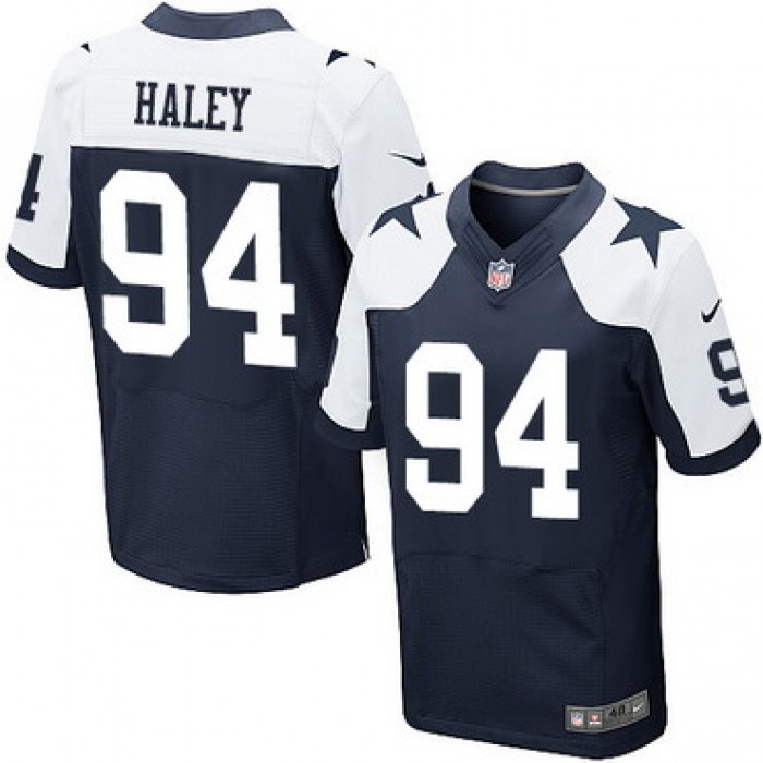 Men's Dallas Cowboys #94 Charles Haley Navy Blue Thanksgiving Retired Player NFL Nike Elite Jersey