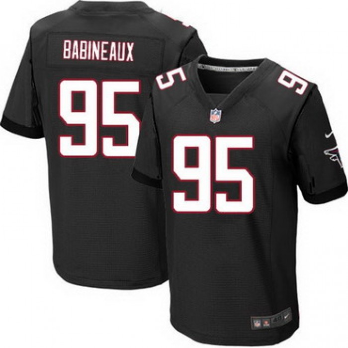 Men's Atlanta Falcons #95 Jonathan Babineaux Black Alternate NFL Nike Elite Jersey