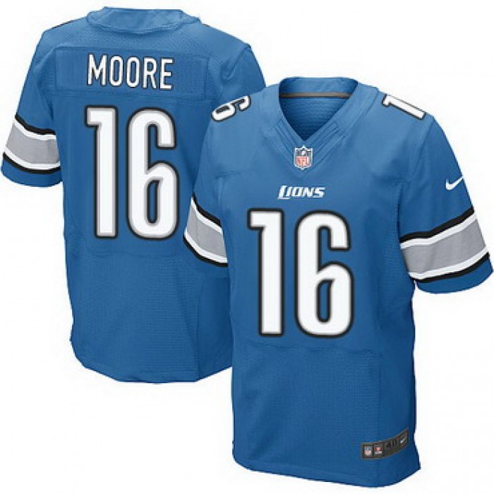 Men's Detroit Lions #16 Lance Moore Light Blue Team Color NFL Nike Elite Jersey