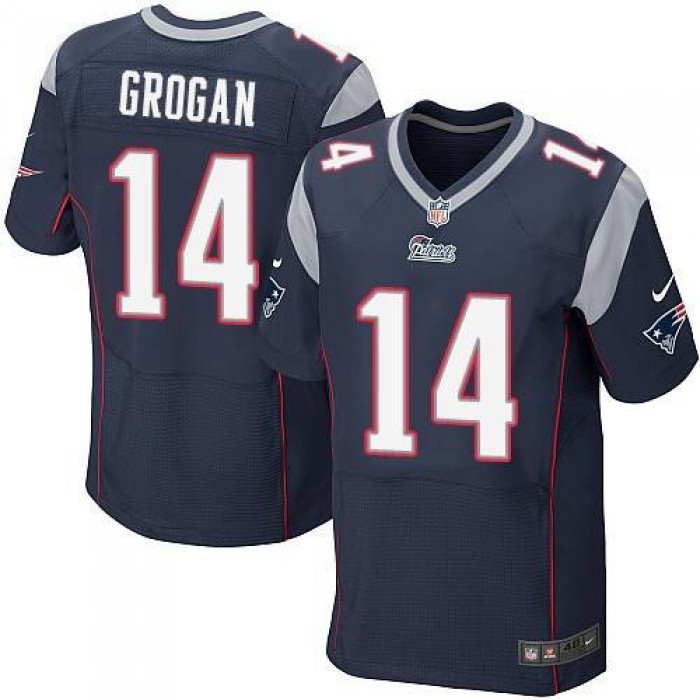 Men's New England Patriots #14 Steve Grogan Navy Blue Retired Player NFL Nike Elite Jersey