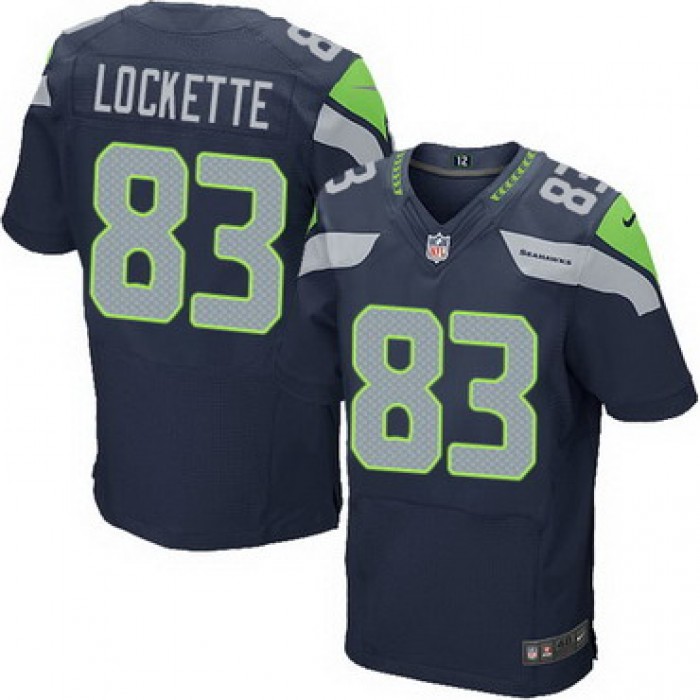 Men's Seattle Seahawks #83 Ricardo Lockette Navy Blue Team Color NFL Nike Elite Jersey
