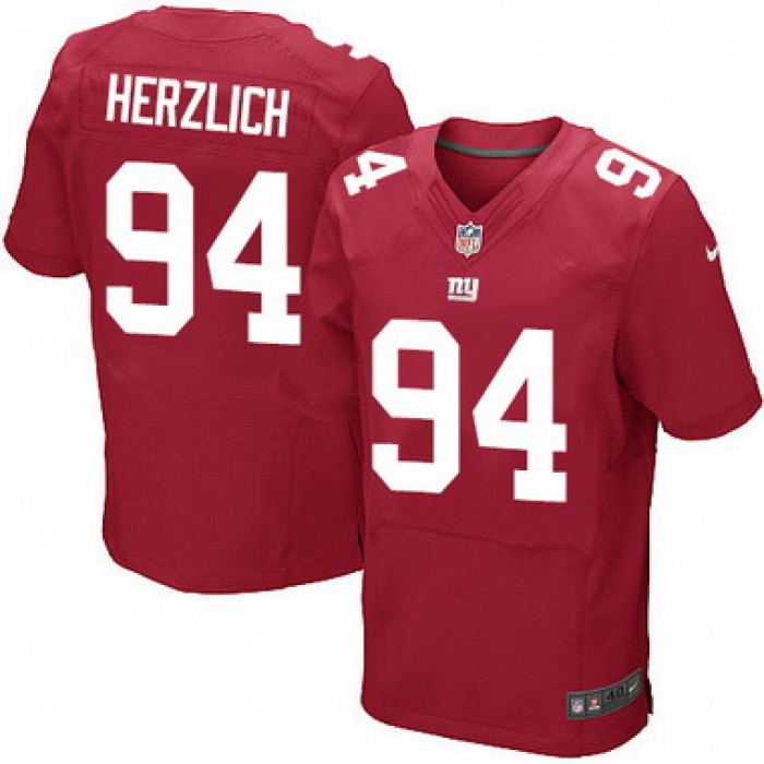 Men's New York Giants #94 Mark Herzlich Red Alternate NFL Nike Elite Jersey