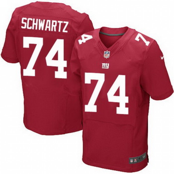 Men's New York Giants #74 Geoff Schwartz Red Alternate NFL Nike Elite Jersey