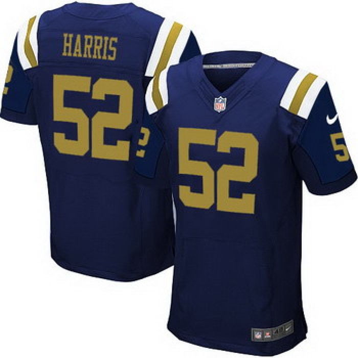 Men's New York Jets #52 David Harris Navy Blue Alternate NFL Nike Elite Jersey