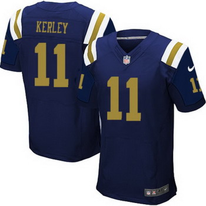 Men's New York Jets #11 Jeremy Kerley Navy Blue Alternate NFL Nike Elite Jersey