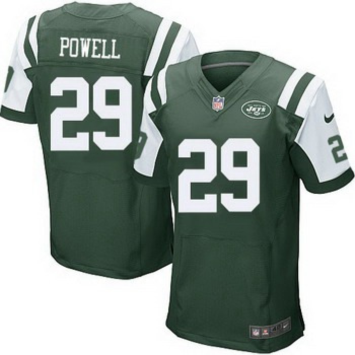 Men's New York Jets #29 Bilal Powell Green Team Color NFL Nike Elite Jersey