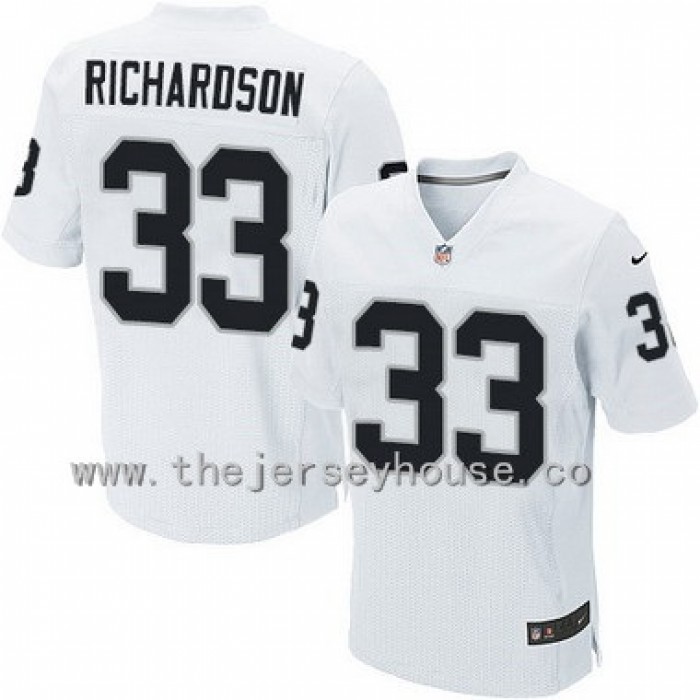 Men's Oakland Raiders #33 Trent Richardson White Road NFL Nike Elite Jersey