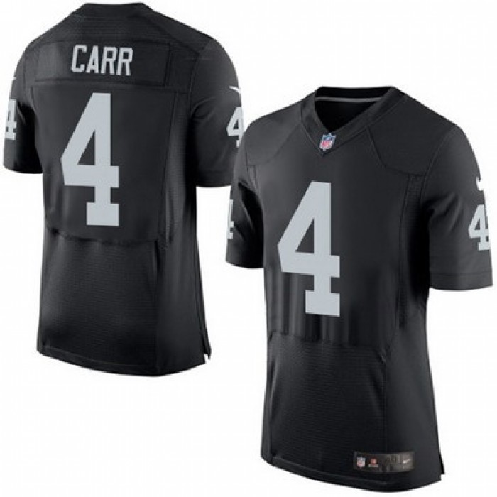 Men's Oakland Raiders #4 Derek Carr Black Team Color 2015 NFL Nike Elite Jersey