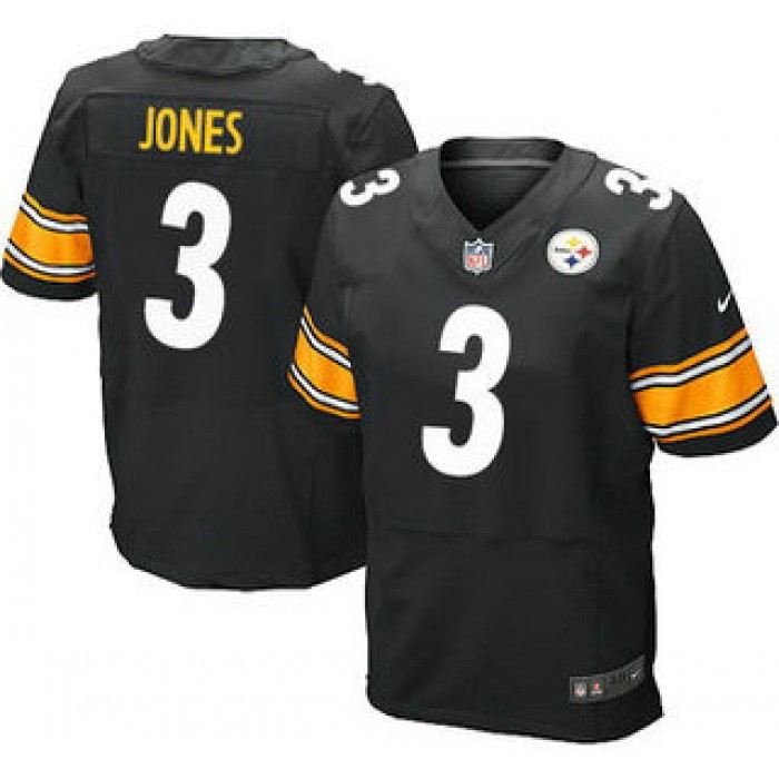 Men's Pittsburgh Steelers #3 Landry Jones Black Team Color NFL Nike Elite Jersey