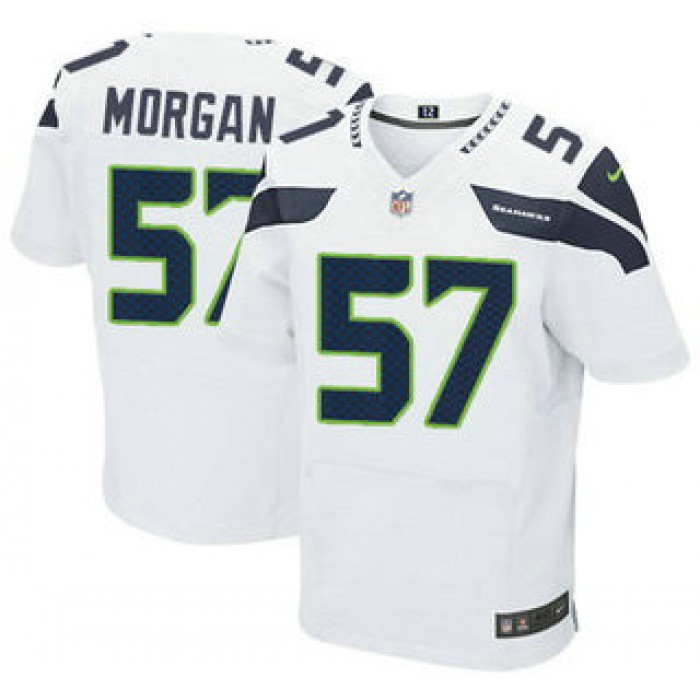 Men's Seattle Seahawks #57 Mike Morgan White Road NFL Nike Elite Jersey