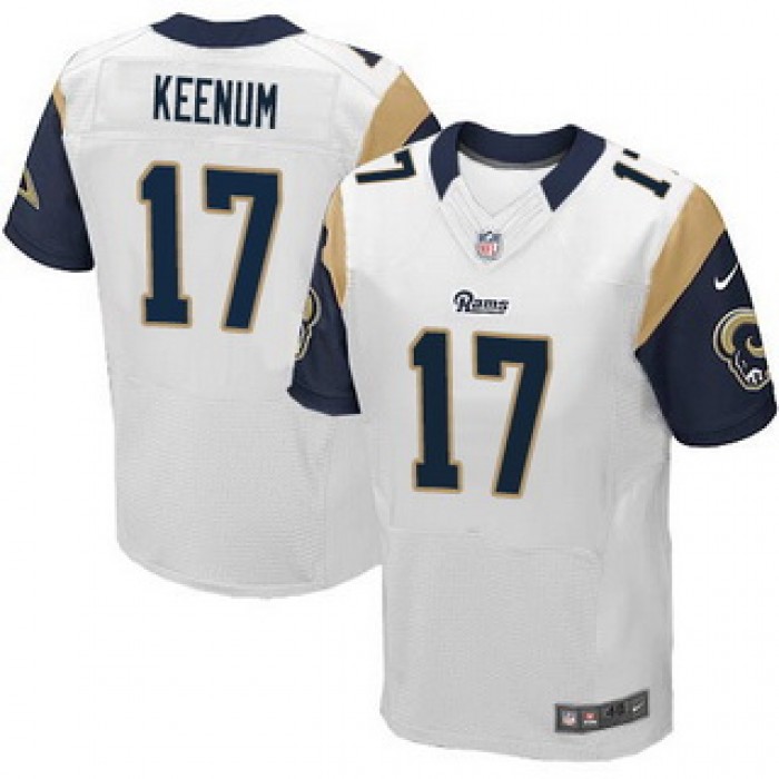 Men's St. Louis Rams #17 Case Keenum White Road NFL Nike Elite Jersey