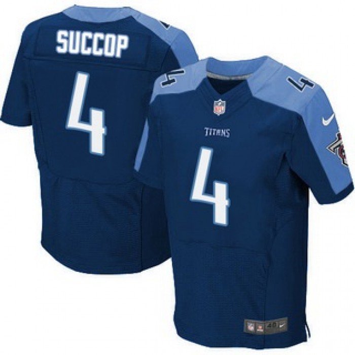Men's Tennessee Titans #4 Ryan Succop Navy Blue Alternate NFL Nike Elite Jersey