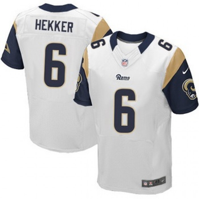 Men's St. Louis Rams #6 Johnny Hekker White Road NFL Nike Elite Jersey