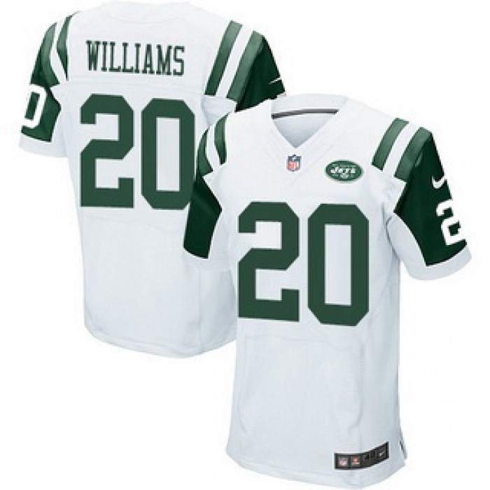 Men's New York Jets #20 Marcus Williams White Road NFL Nike Elite Jersey