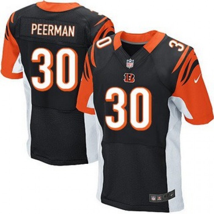 Men's Cincinnati Bengals #30 Cedric Peerman Black Team Color NFL Nike Elite Jersey