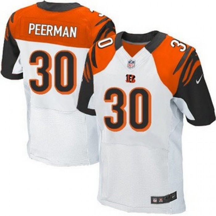 Men's Cincinnati Bengals #30 Cedric Peerman White Road NFL Nike Elite Jersey