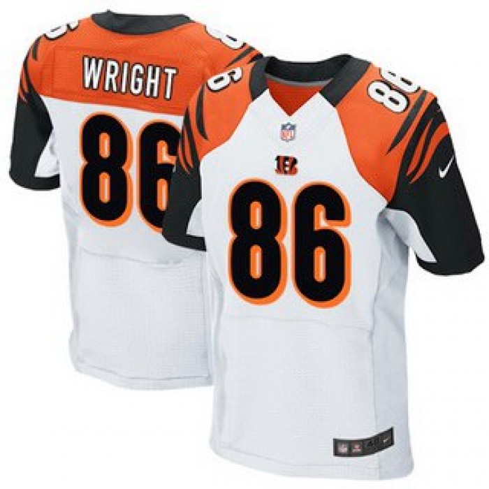 Men's Cincinnati Bengals #86 James Wright White Road NFL Nike Elite Jersey