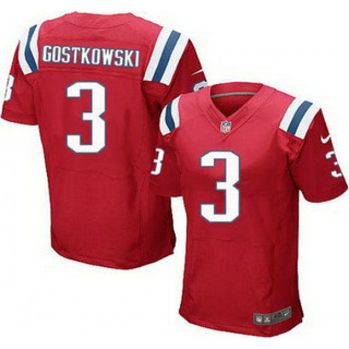 New England Patriots #3 Stephen Gostkowski Red Alternate NFL Nike Elite Jersey