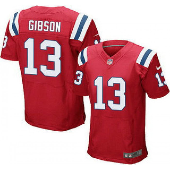 New England Patriots #13 Brandon Gibson Red Alternate NFL Nike Elite Jersey