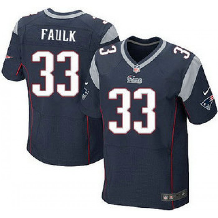 New England Patriots #33 Kevin Faulk Navy Blue Retired Player NFL Nike Elite Jersey