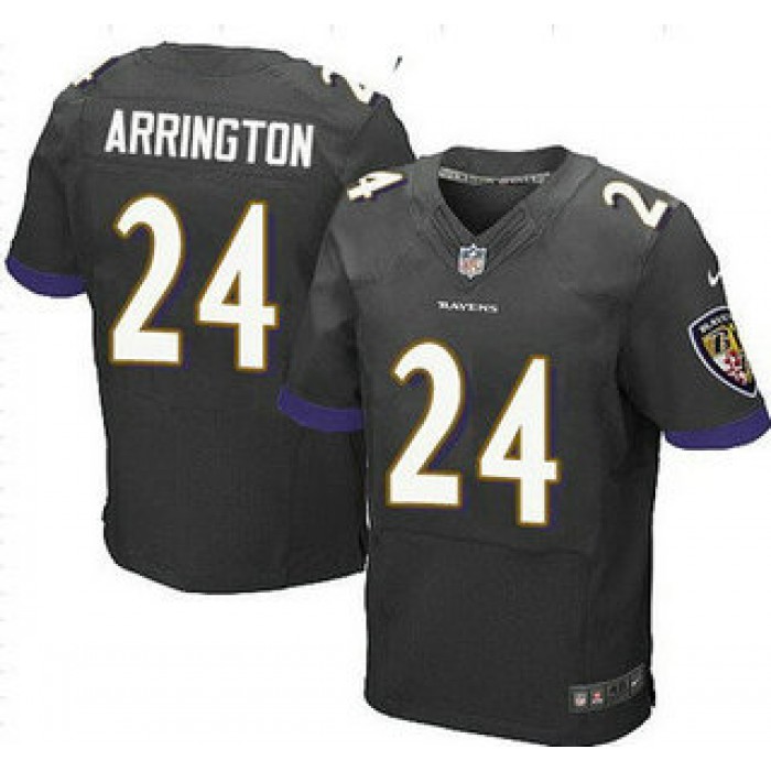 Baltimore Ravens #24 Kyle Arrington Black Alternate NFL Nike Elite Jersey