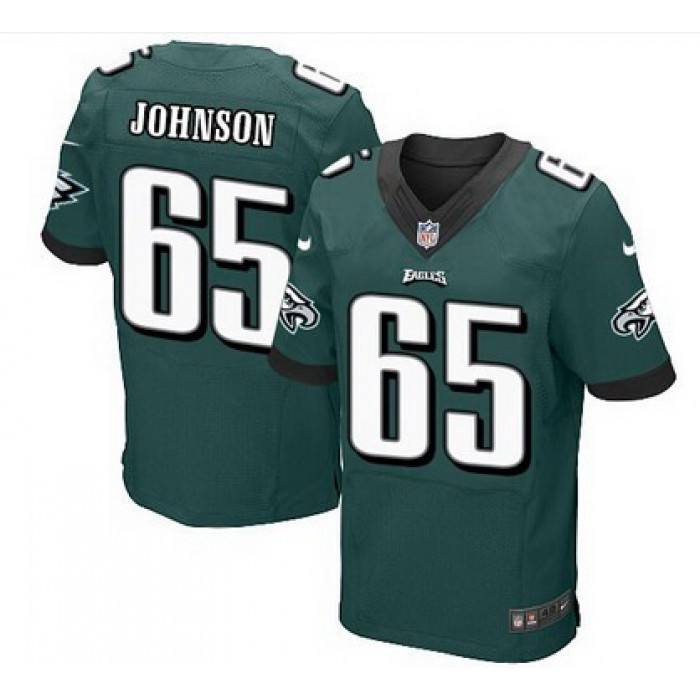 Philadelphia Eagles #65 Lane Johnson Midnight Green Team Color NFL Nike Elite Jersey