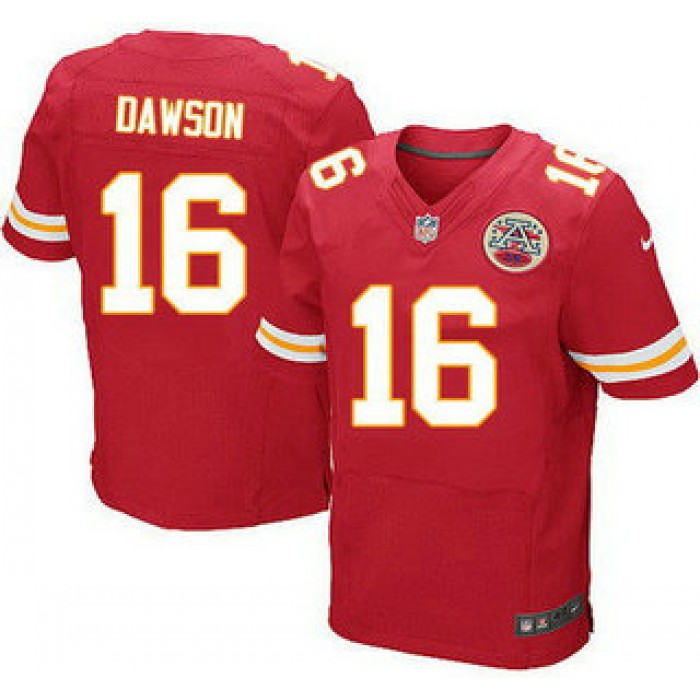 Men's Kansas City Chiefs #16 Len Dawson Red Team Color NFL Nike Elite Jersey