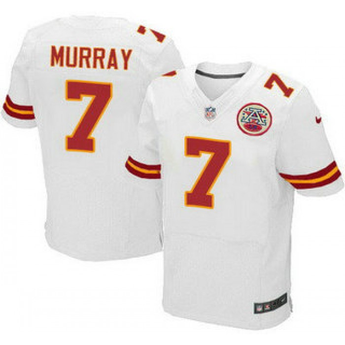 Men's Kansas City Chiefs #7 Aaron Murray White Road NFL Nike Elite Jersey