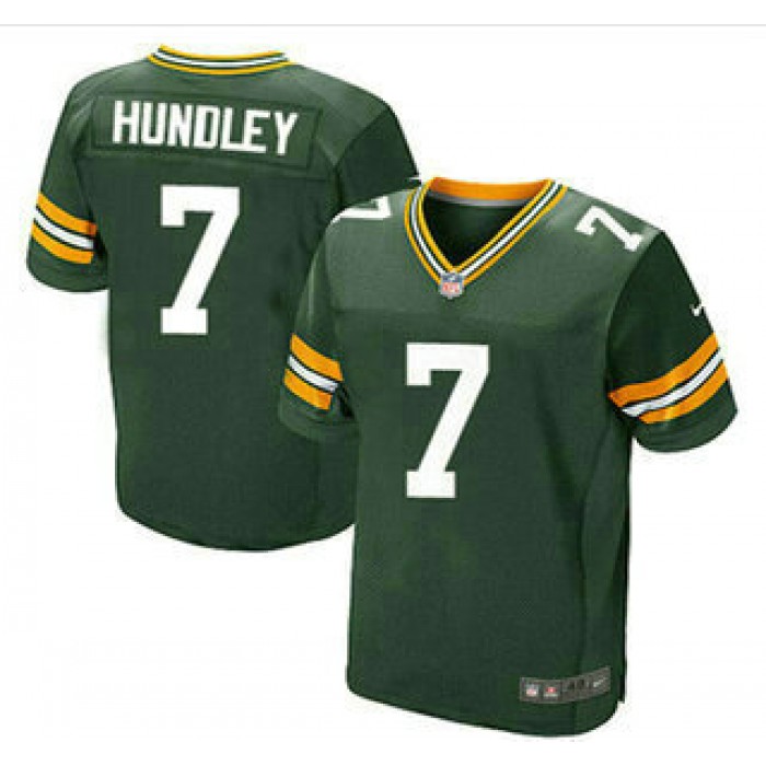Men's Green Bay Packers #7 Brett Hundley Home Green Team Color Stitched NFL Nike Elite Jersey