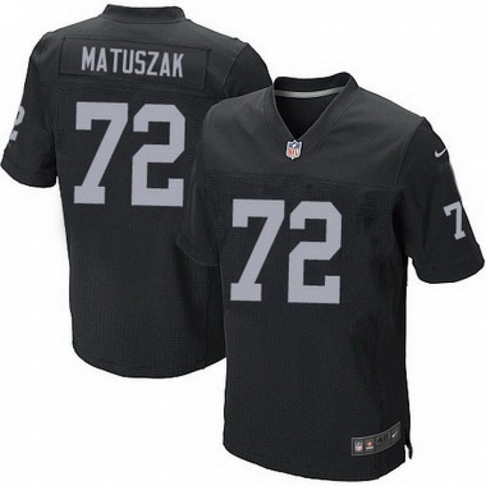 Men's Oakland Raiders #72 John Matuszak Black Retired Player NFL Nike Elite Jersey