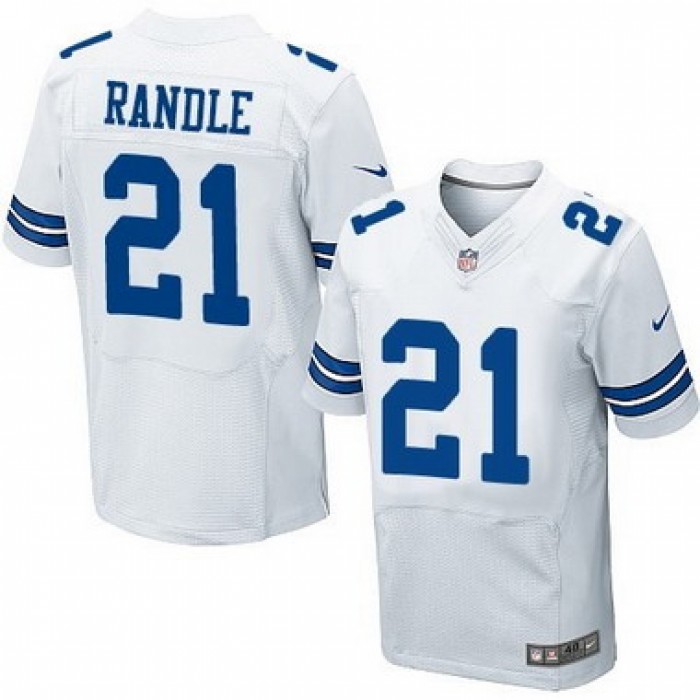 Men's Dallas Cowboys #21 Joseph Randle White Road NFL Nike Elite Jersey
