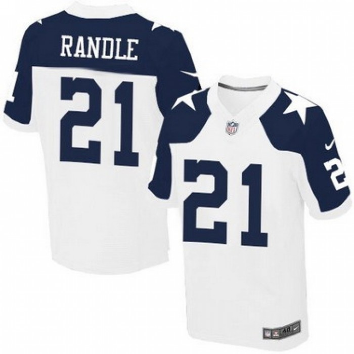 Men's Dallas Cowboys #21 Joseph Randle White Thanksgiving Alternate NFL Nike Elite Jersey