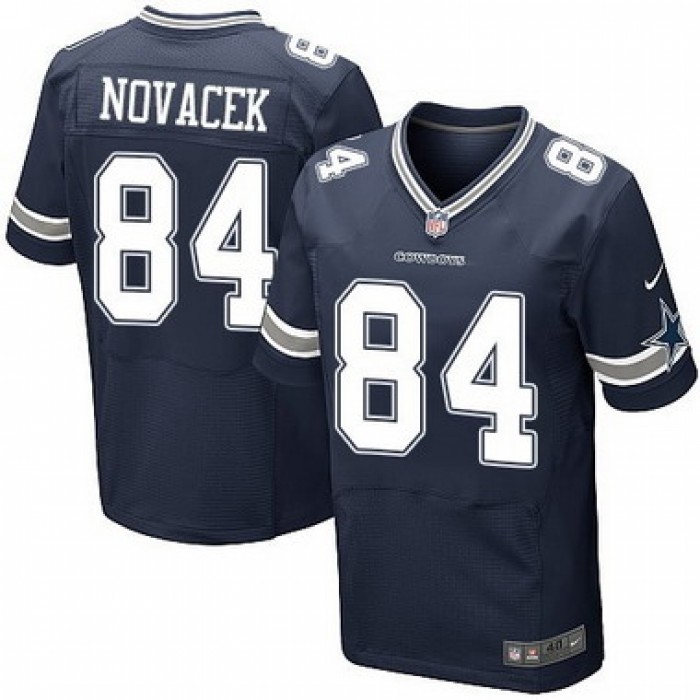 Men's Dallas Cowboys #84 Jay Novacek Navy Blue Team Color NFL Nike Elite Jersey