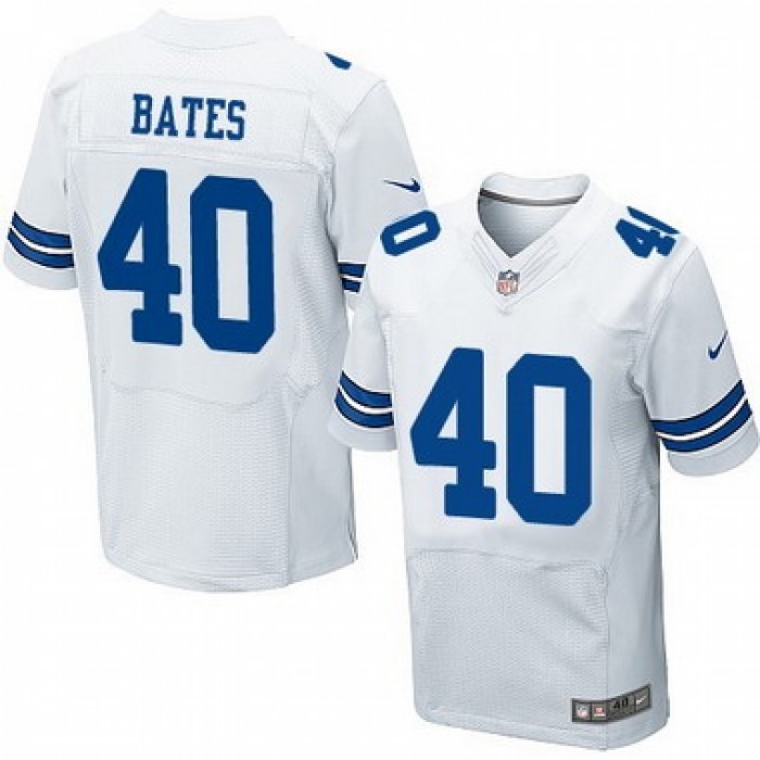 Men's Dallas Cowboys #40 Bill Bates White Retired Player NFL Nike Elite Jersey