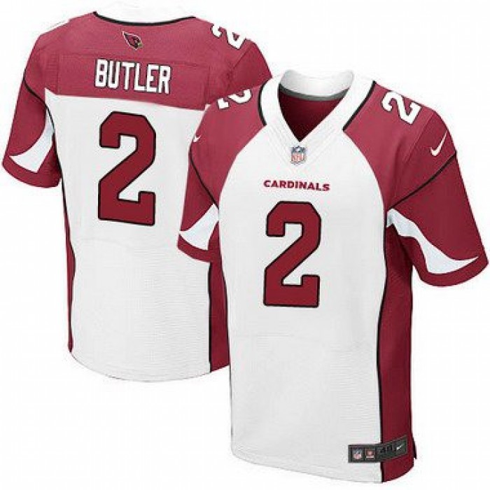 Men's Arizona Cardinals #2 Drew Butler White Road NFL Nike Elite Jersey