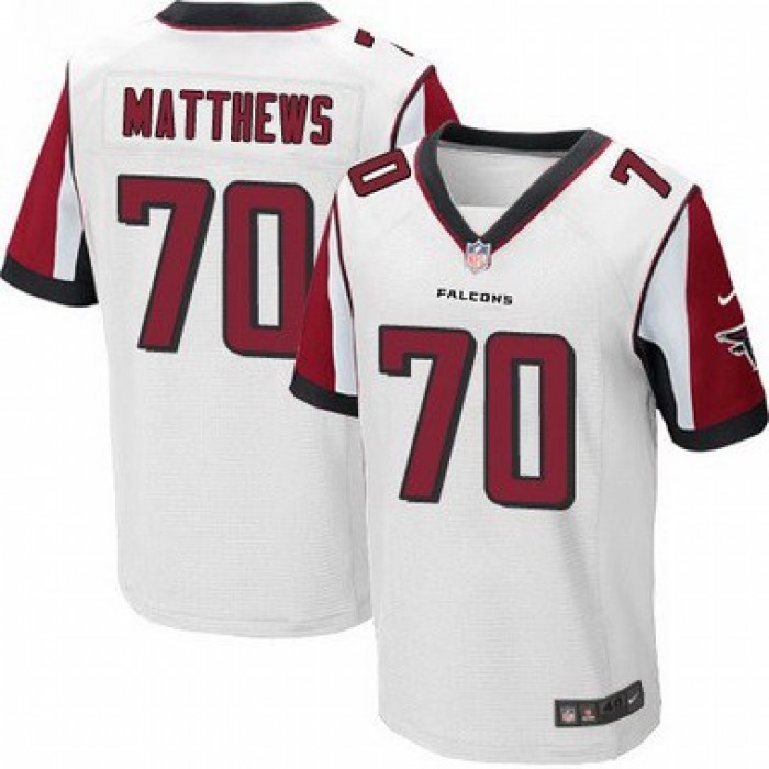 Men's Atlanta Falcons #70 Jake Matthews White Road NFL Nike Elite Jersey