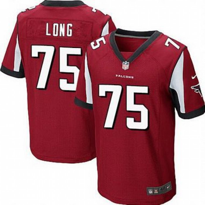 Men's Atlanta Falcons #75 Jake Long Red Team Color NFL Nike Elite Jersey