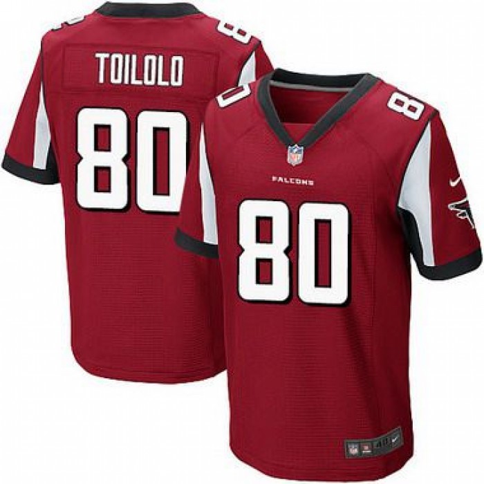 Men's Atlanta Falcons #80 Levine Toilolo Red Team Color NFL Nike Elite Jersey