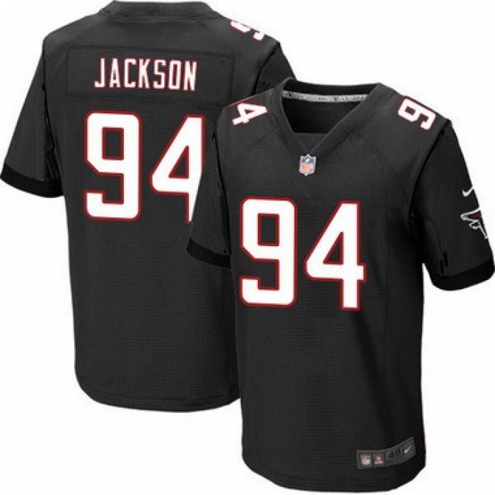 Men's Atlanta Falcons #94 Tyson Jackson Black Alternate NFL Nike Elite Jersey