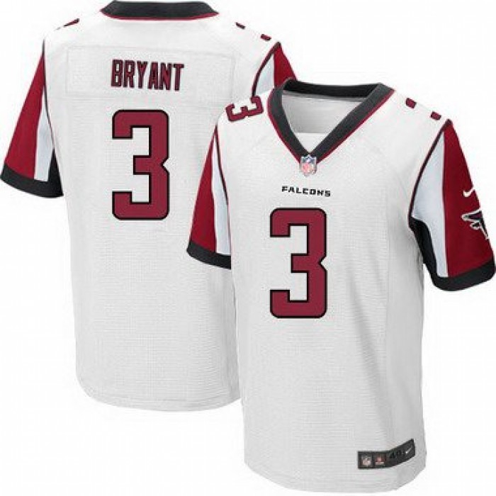 Men's Atlanta Falcons #3 Matt Bryant White Road NFL Nike Elite Jersey