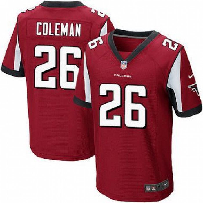 Men's Atlanta Falcons #26 Tevin Coleman Red Team Color NFL Nike Elite Jersey