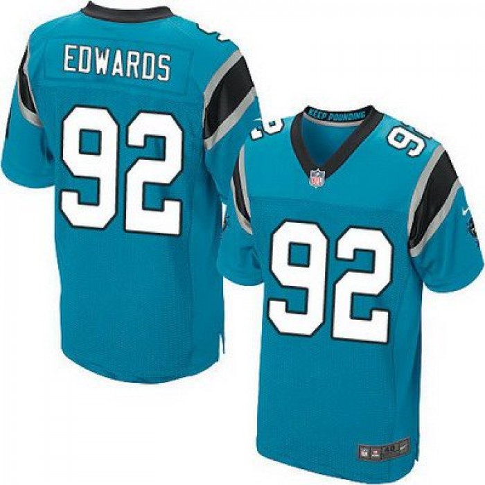 Men's Carolina Panthers #92 Dwan Edwards Light Blue Alternate NFL Nike Elite Jersey