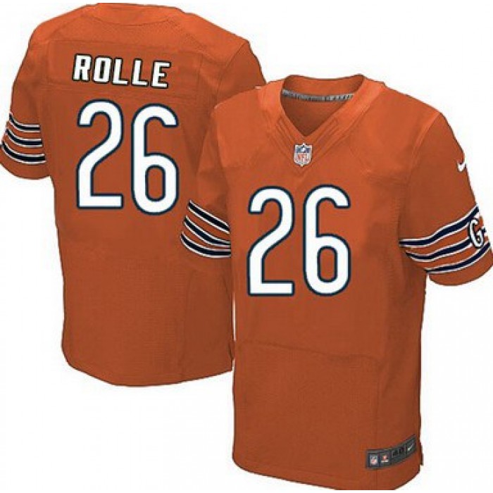 Men's Chicago Bears #26 Antrel Rolle Orange Alternate NFL Nike Elite Jersey