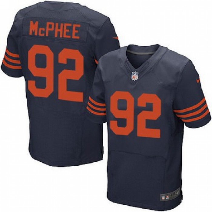 Men's Chicago Bears #92 Pernell McPhee Navy Blue With Orange Alternate NFL Nike Elite Jersey