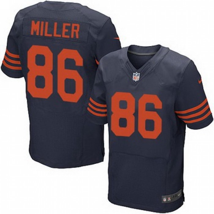 Men's Chicago Bears #86 Zach Miller Navy Blue With Orange Alternate NFL Nike Elite Jersey